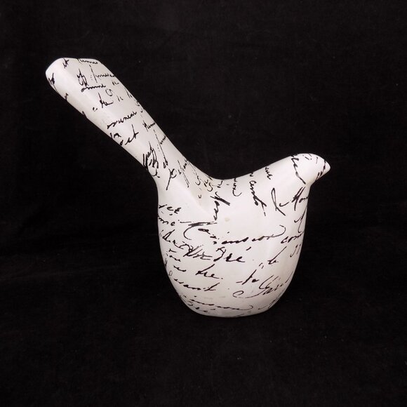 Set of 2 Ashland Black White Cursive Words Bird Blush Romance Decor New w/Flaws - Picture 9 of 12